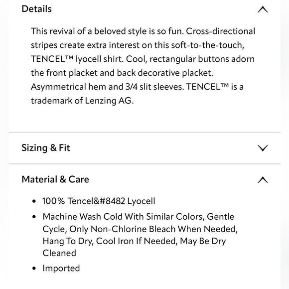 Soft Surroundings 1X On Pointe Palace Blue White Striped Button Details Tunic - Picture 7 of 16